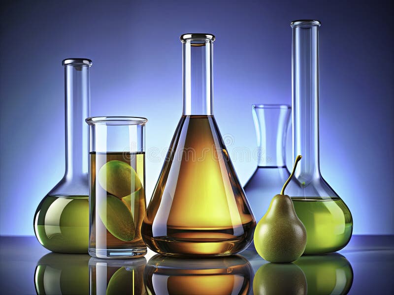 Detailed 3D Rendering of a PearShaped Flask A HighQuality Aerial Perspective of Laboratory Glassware for Scientific vector illustration