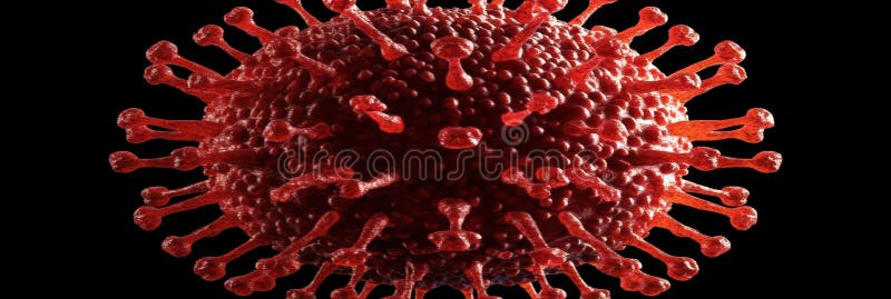 Detailed 3D visualization showcases viral structure with capsid, spikes, and RNA strands illuminated in molecular royalty free stock photography