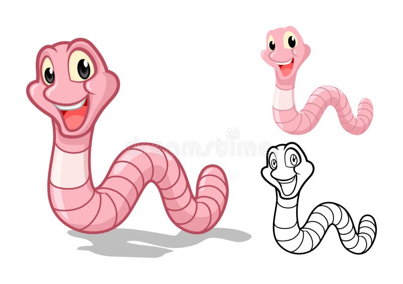 Earthworm Cartoon Character Icon Sigh. Worm with Face Expression Smilling  Stock Vector - Illustration of earth, drawing: 160082281