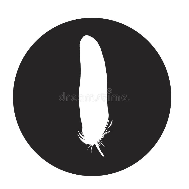 Download Detailed Feather Silhouette In A Black Circle. Laconic And ...