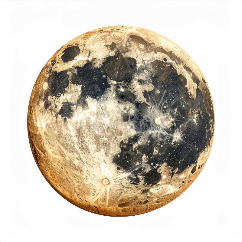Detailed High Resolution Full Moon Image royalty free illustration