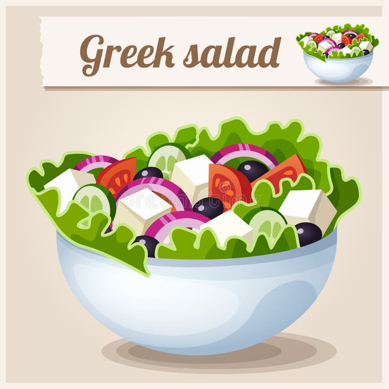 Detailed Icon. Greek salad royalty free illustration Detailed Icon. Greek salad royalty free illustration