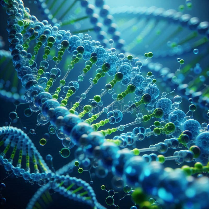 A Detailed Illustration of a DNA Double Helix Molecule Stock A Detailed Illustration of a DNA Double Helix Molecule Stock