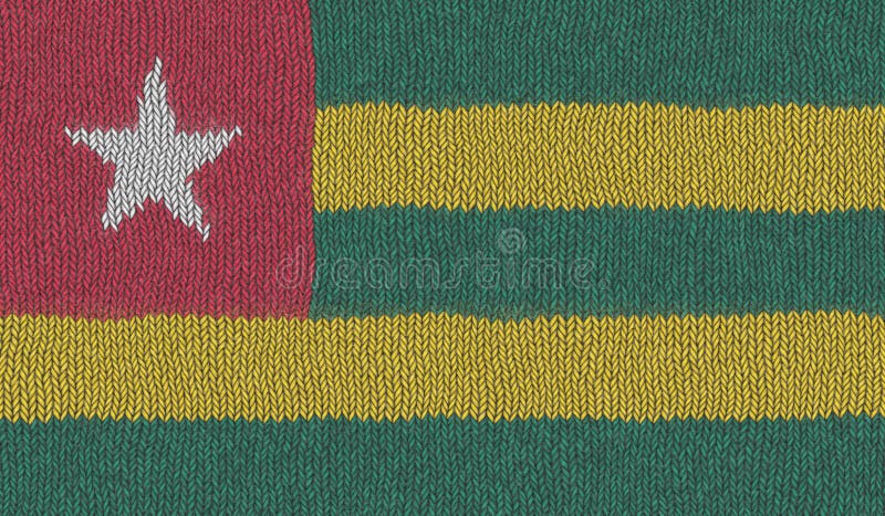 Detailed Illustration of a Knitted Flag of Togo royalty free illustration