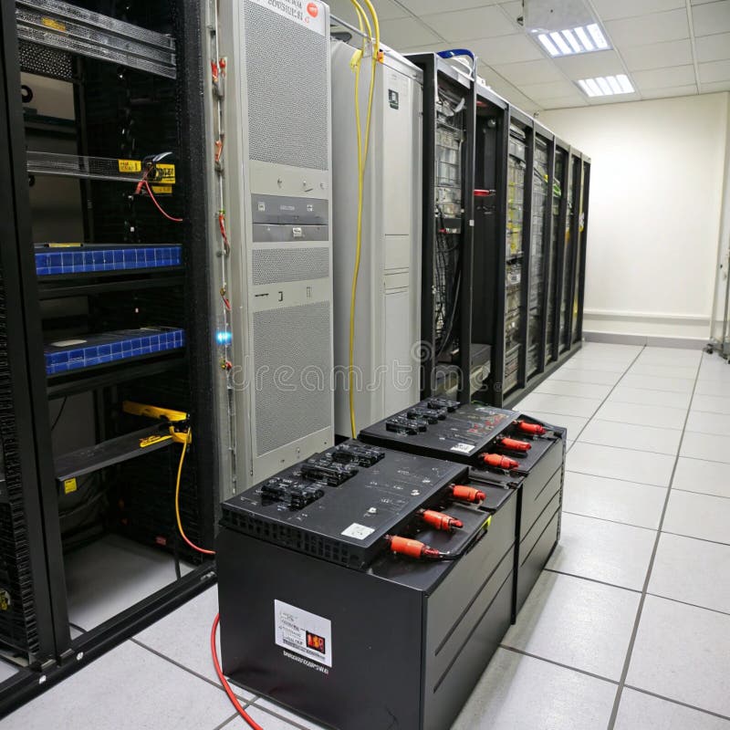 UPS Battery in Server Room Connected To Emergency Power Stock Illustration - Illustration of networking, powerfailure: 374434203