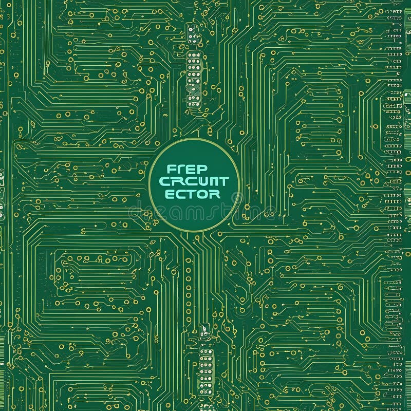 Detailed and Intricate Green Printed Circuit Board (PCB) Layout. Stock