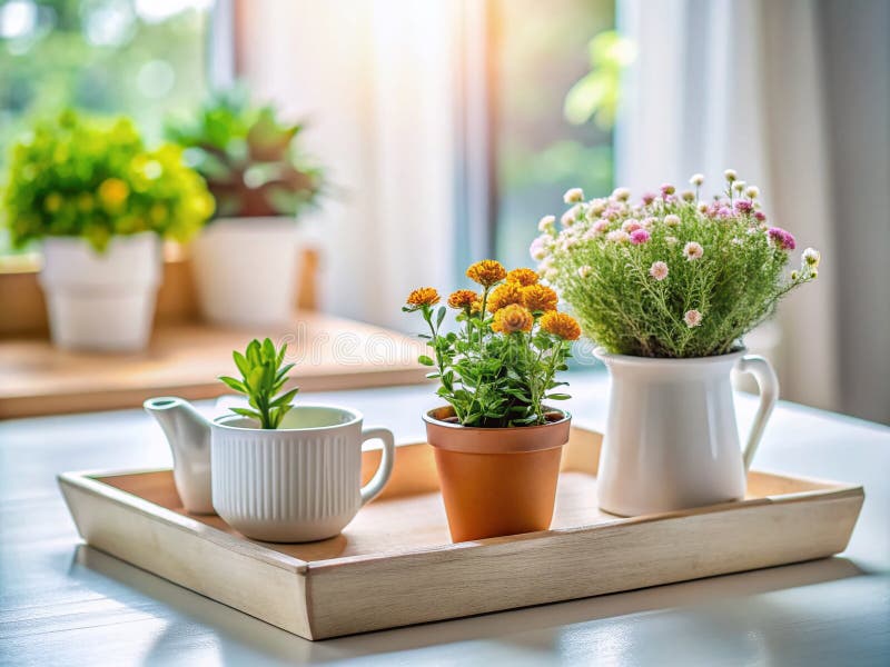 A Detailed Look at a Simple Still Life Flower Pot and Container on a ...