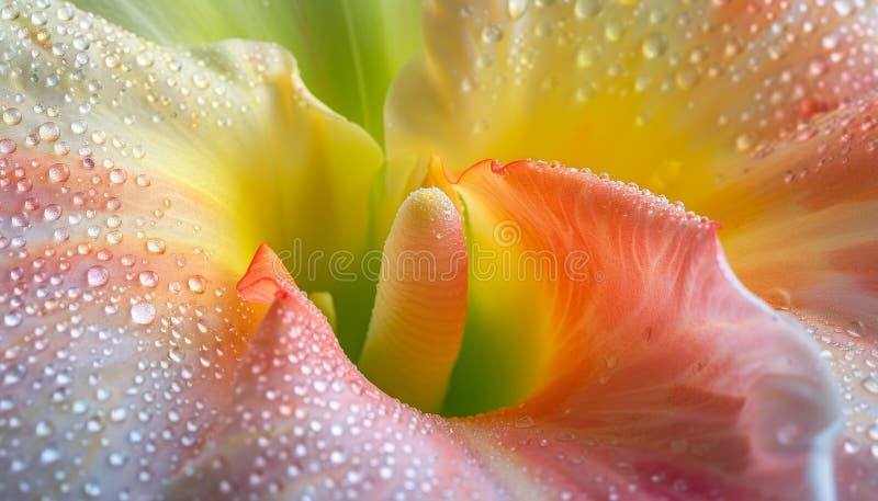 Detailed macro photograph unveiling intricate texture of a stunning flower petal royalty free illustration