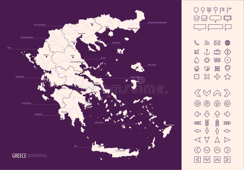 Administrative map of the five regions portugal Vector Image