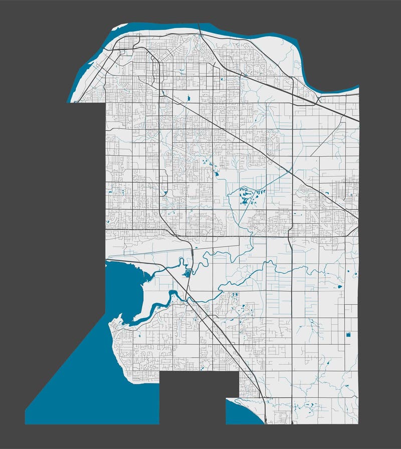 Detailed Map Of Surrey City Linear Print Map Cityscape Panorama Stock detailed-map-of-surrey-city-linear-print-map-cityscape-panorama-stock