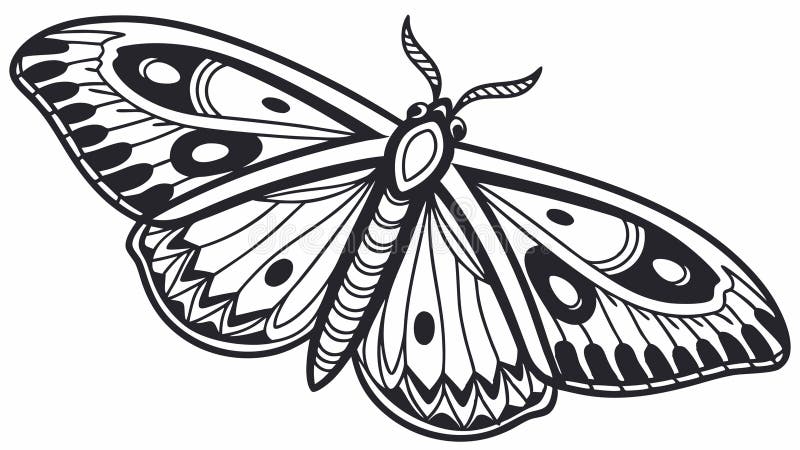 Detailed Moth Insect Vector Art, Night Butterfly Nature Illustration, vector design Generative AI royalty free illustration