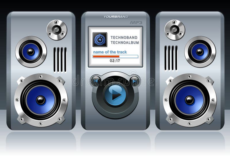 Detailed MP3 player with speakers