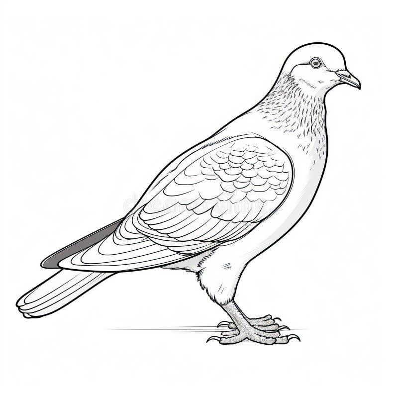 Continuous one line drawing pigeon animal bird Vector Image