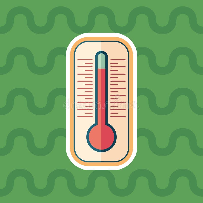 Thermometer sticker flat icon with color background. royalty free illustration Thermometer sticker flat icon with color background. royalty free illustration