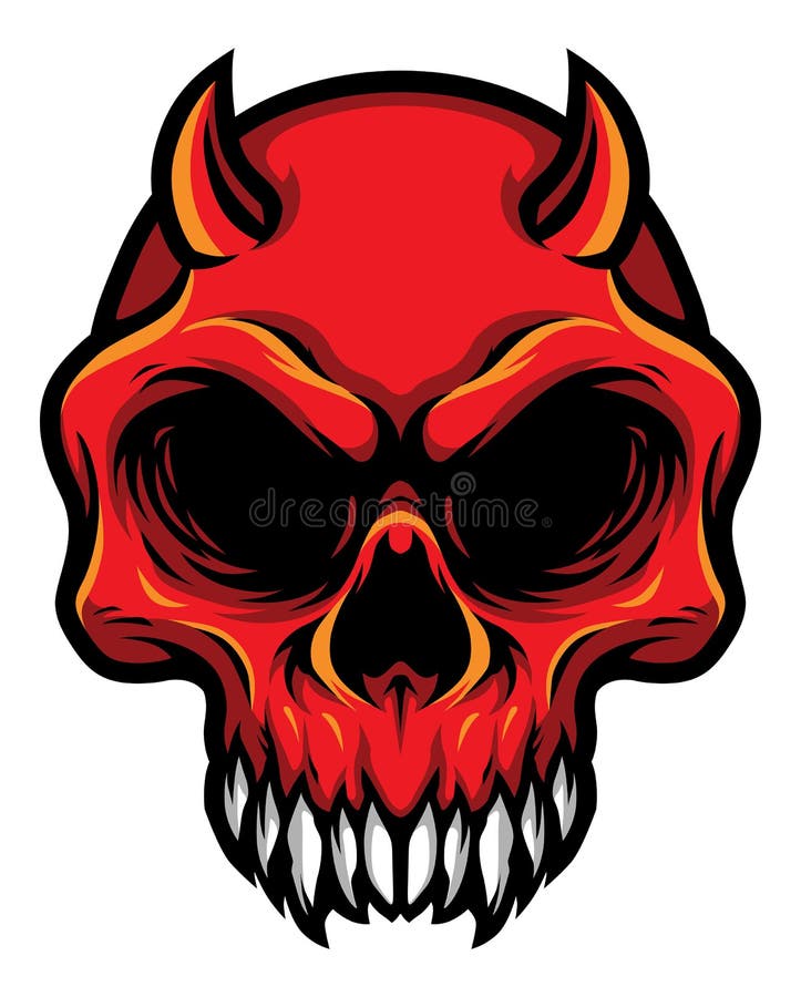 pics Demon Easy Devil Skull Drawing demon red skull stock illustrations 1