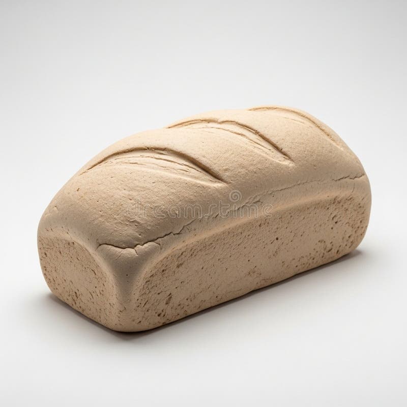 A detailed rendering of a loaf of bread with a smooth light brown surface stock illustration