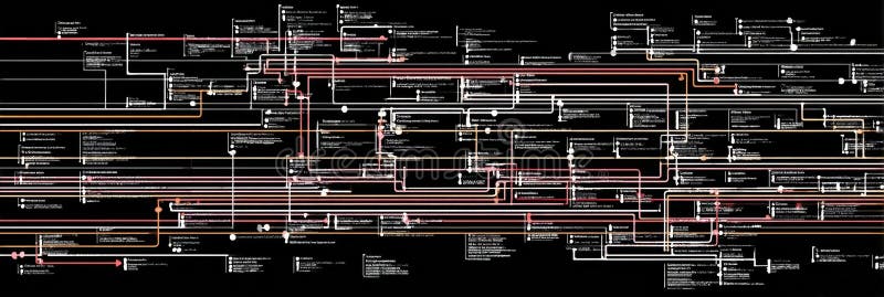 Detailed representation of interrelated data points and pathways used for analysis, showcasing various connections and annotations in a digital format. Annotations ai stock images, royalty-free photos and pictures