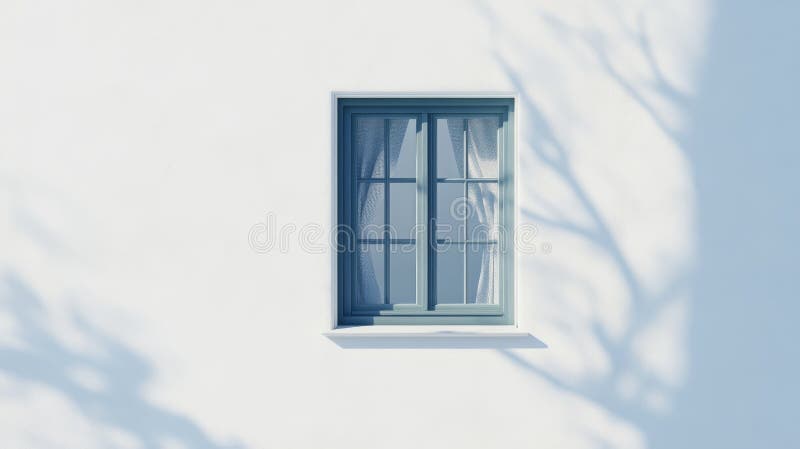 A detailed, sharp side view of a basement window insert on a white background. stock photo