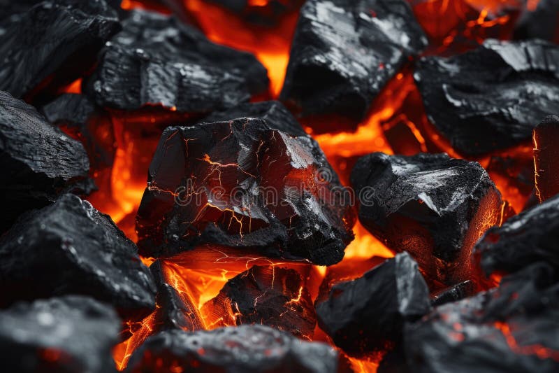 A detailed shot of a coal pile, useful for various applications where coal is relevant. AI generated