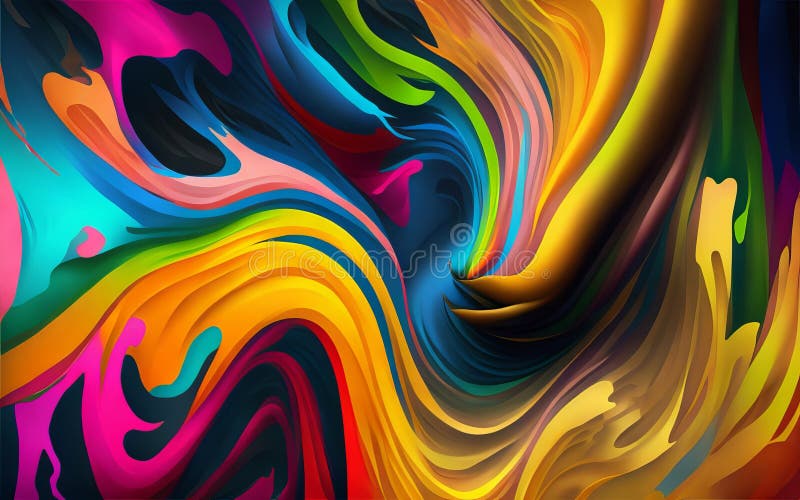 A detailed shot of a vibrant liquid painting. stock image