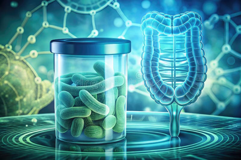 Detailed Stool Sample Analysis A Double Exposure Line Art Depicting Lab Testing and Healthcare Diagnostics for Improved royalty free illustration