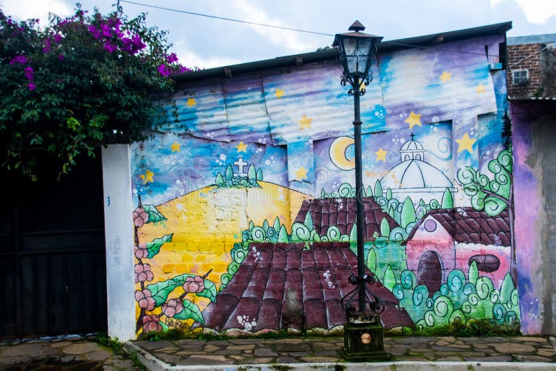 Detailed Streets of Concepción de Ataco. stock image Detailed Streets of Concepción de Ataco. stock image