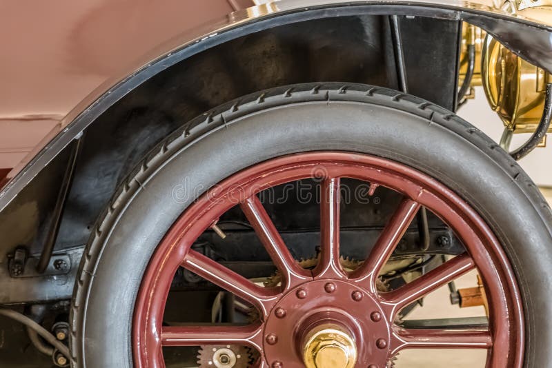 Detailed View of a Classic Car, Detail of Wheel Zone, Tire and