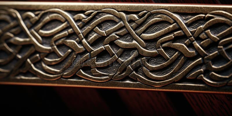 A detailed view of a metal object placed on a table. Suitable for various uses stock image