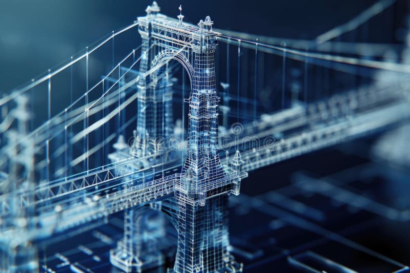 A detailed view of a miniature bridge model royalty free stock photo