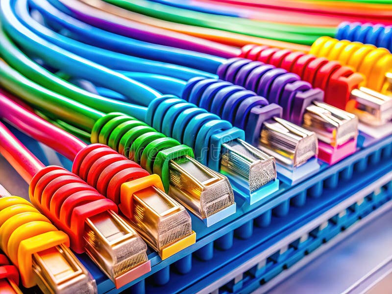 Neatly installed Cat6 network cables terminated at a patch panel.
