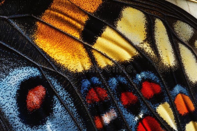 A detailed view reveals the beauty of a butterflys wing, showcasing its delicate patterns and rich colors under natural light royalty free stock photos