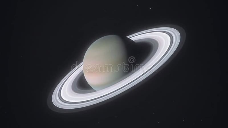 Detailed view of Saturn and his majestic rings in space stock illustration