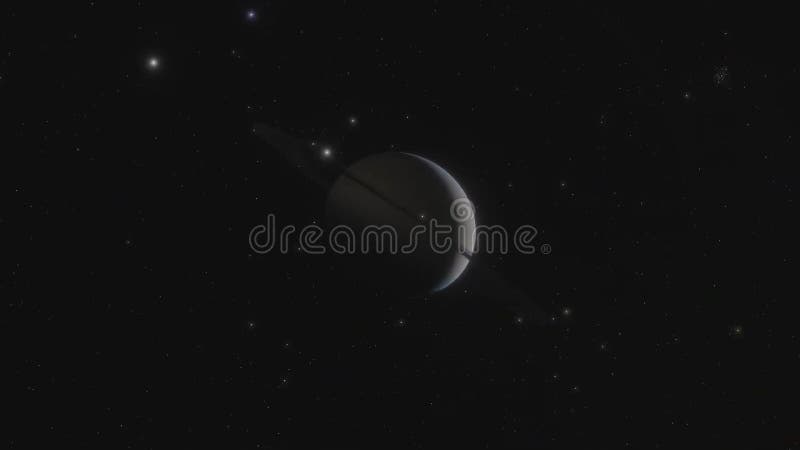Detailed view of Saturn orbiting in space vector illustration