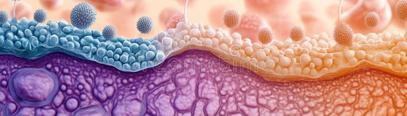 Detailed visualization of cellular structures showcasing layers and textures, perfect for educational and scientific purposes vector illustration