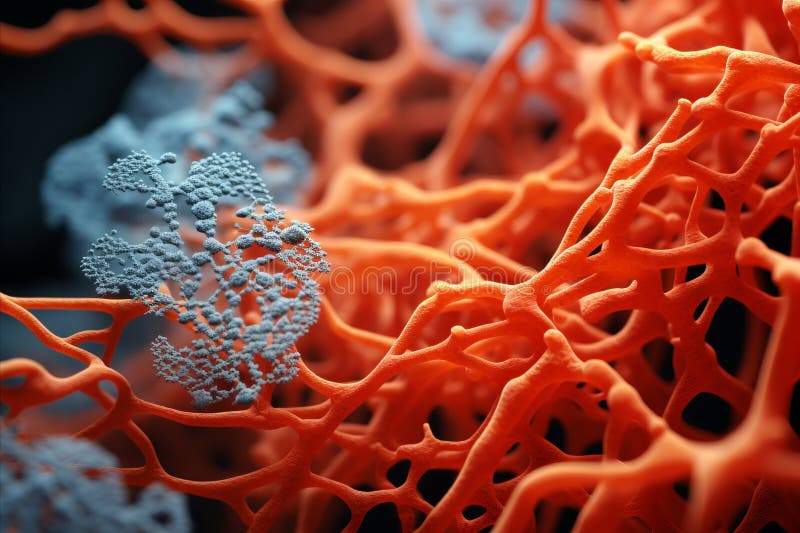 Detailed visualization of virus structure in lungs. Scientific emphasis on microbiological aspects. royalty free illustration