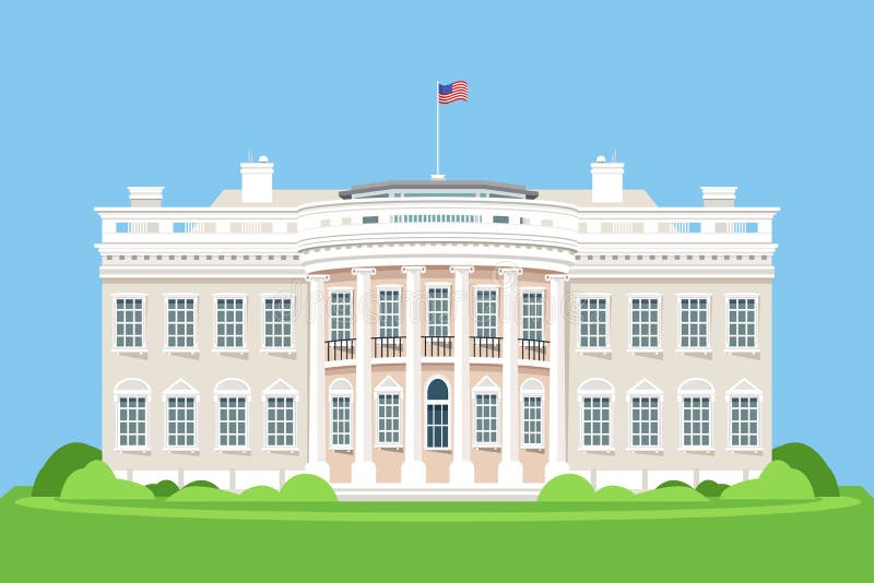 Detailed white house illustration Vector illustration. royalty free illustration