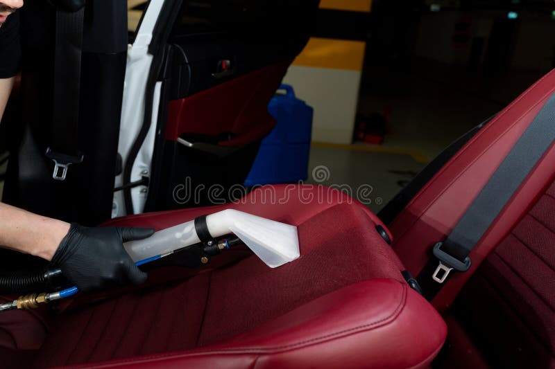 Detailing Car Seats with the Help of Vacuum Extractor. Cleaning Car