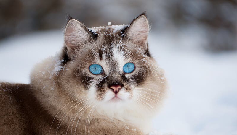 Detaillierte Ansicht der Schneeschuhkatze vektor abbildung