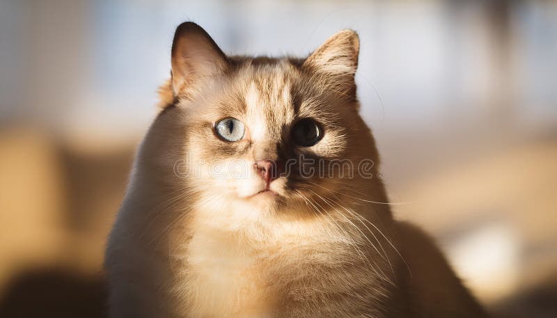 Detaillierte Ansicht der Schneeschuhkatze stock abbildung