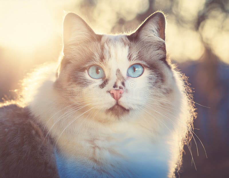Detaillierte Ansicht der Schneeschuhkatze lizenzfreie abbildung