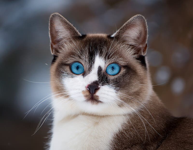 Detaillierte Ansicht der Schneeschuhkatze stock abbildung