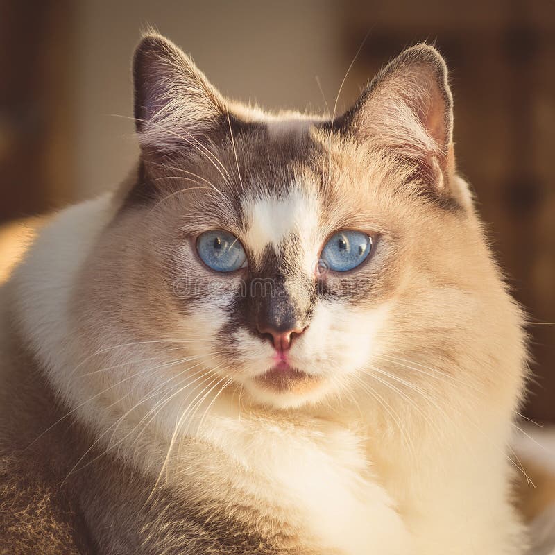 Detaillierte Ansicht der Schneeschuhkatze lizenzfreie abbildung