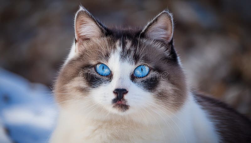Detaillierte Ansicht der Schneeschuhkatze lizenzfreie abbildung