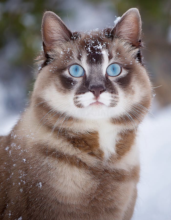 Detaillierte Ansicht der Schneeschuhkatze stock abbildung
