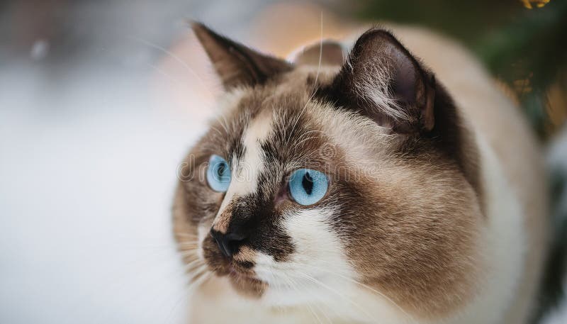 Detaillierte Ansicht der Schneeschuhkatze vektor abbildung