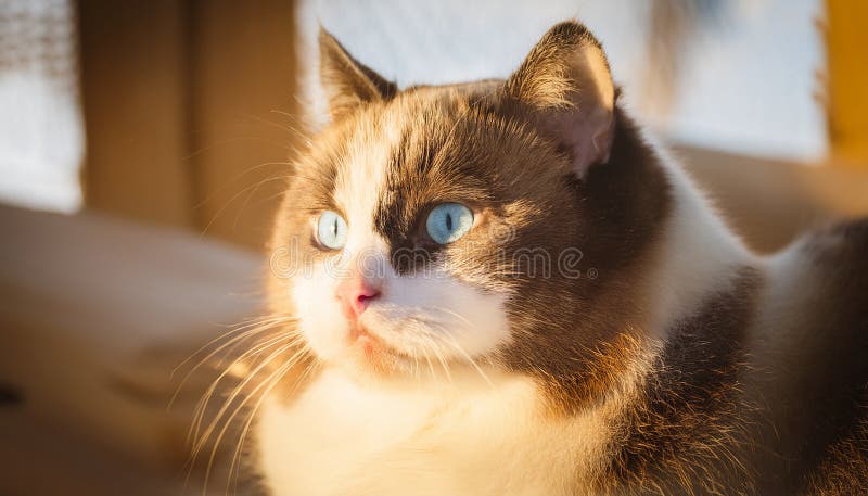 Detaillierte Ansicht der Schneeschuhkatze stock abbildung