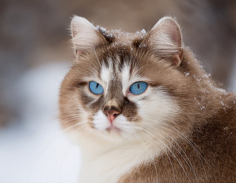 Detaillierte Ansicht der Schneeschuhkatze lizenzfreie abbildung