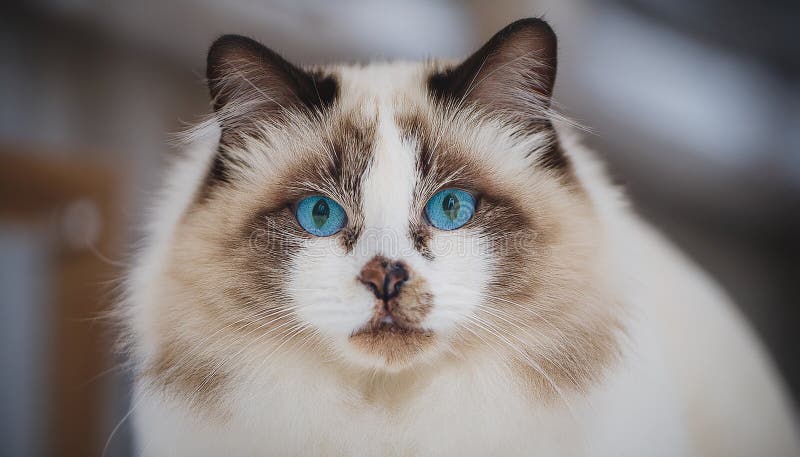 Detaillierte Ansicht der Schneeschuhkatze stock abbildung