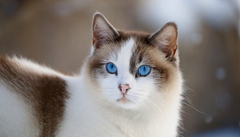 Detaillierte Ansicht der Schneeschuhkatze lizenzfreie abbildung