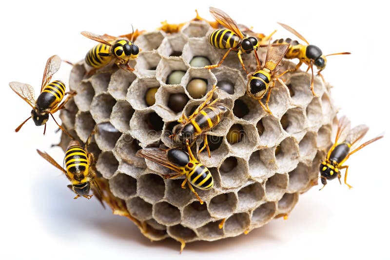 Detaillierte Ansicht eines Wasp Nest auf weißem Hintergrund vektor abbildung